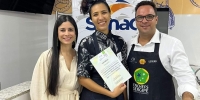 Na ordem: Bruna, Embaixadora da gastronomia atual, Kim Dantas e Bruno, presidente Abrasel - Foto: DivulgaÃ§Ã£o