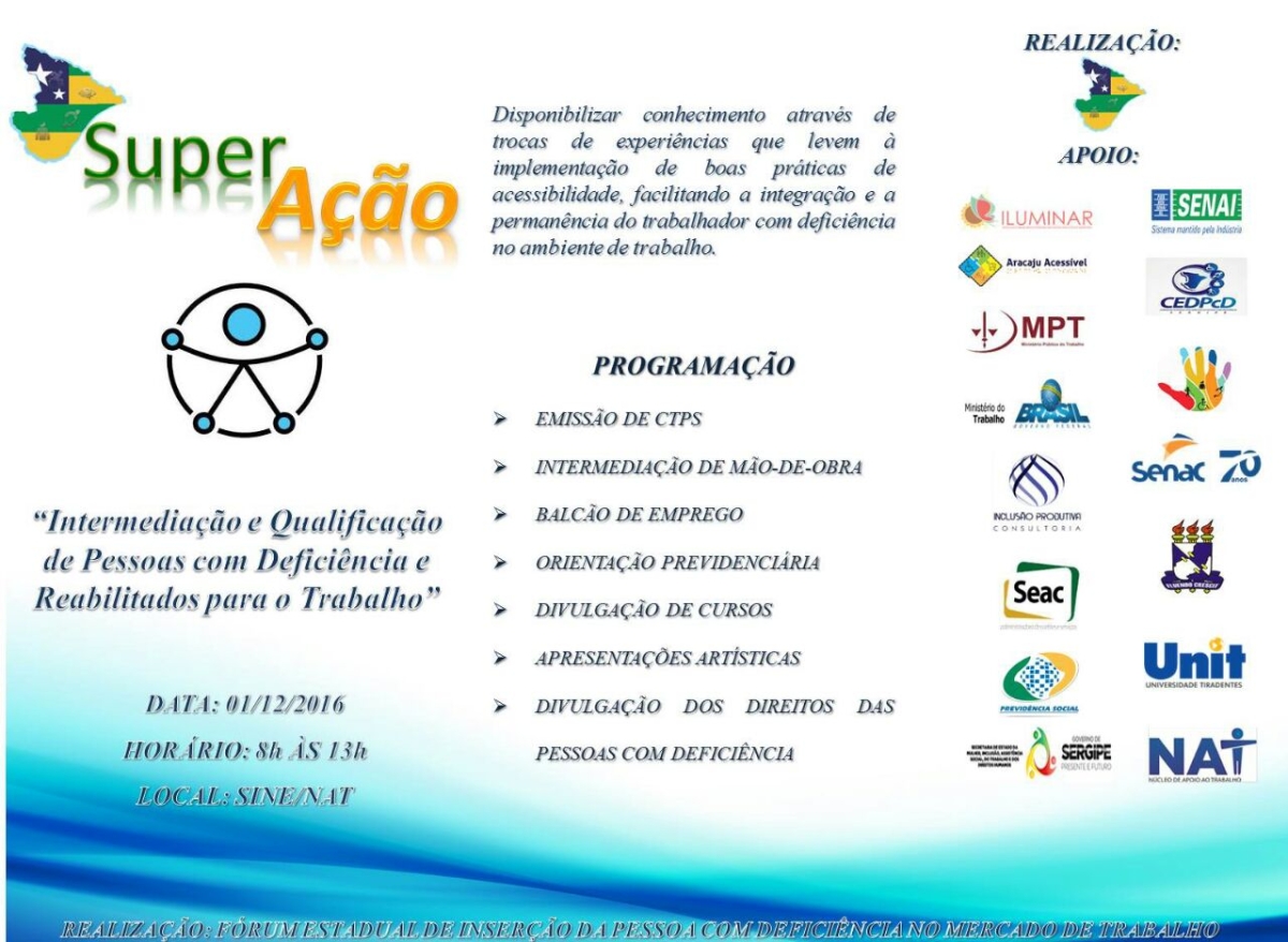 "SuperAção" para inclusão de pessoas com deficiência no mercado de trabalho será nesta quinta 1 (Imagem: Divulgação)