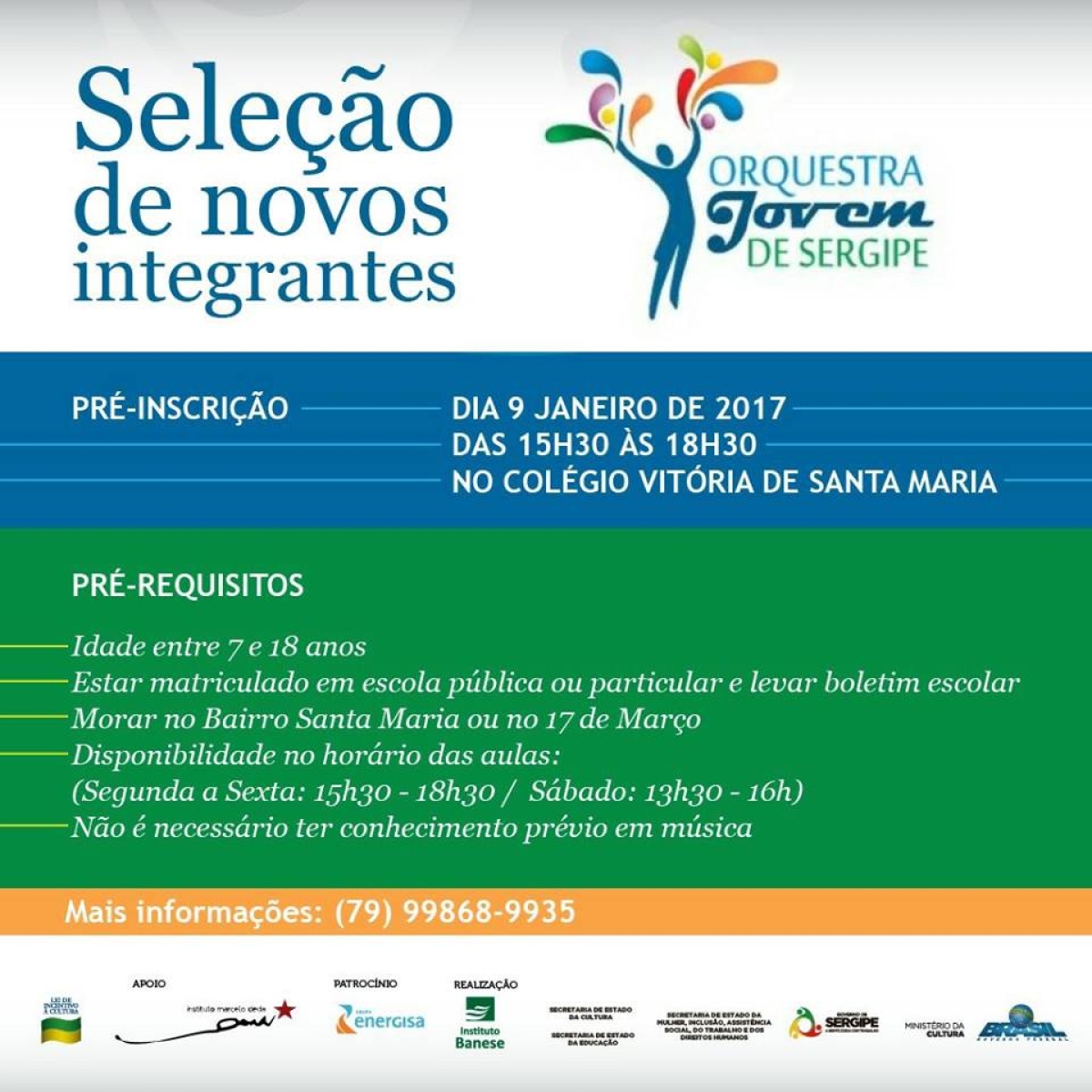 Orquestra Jovem de Sergipe abre seleção para novos integrantes (Imagem: Divulgação)