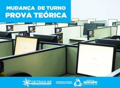 Detran/Sergipe altera horário de prova teórica para o turno da manhã (Imagem: Detran/SE)