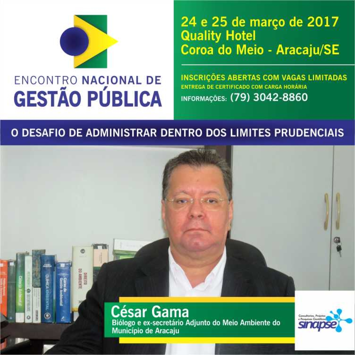 Encontro Nacional de Gestão Pública: Biólogo César Gama vai discorrer sobre licenciamento ambiental (Imagem: Divulgação/Falcão Centro de Capacitação)
