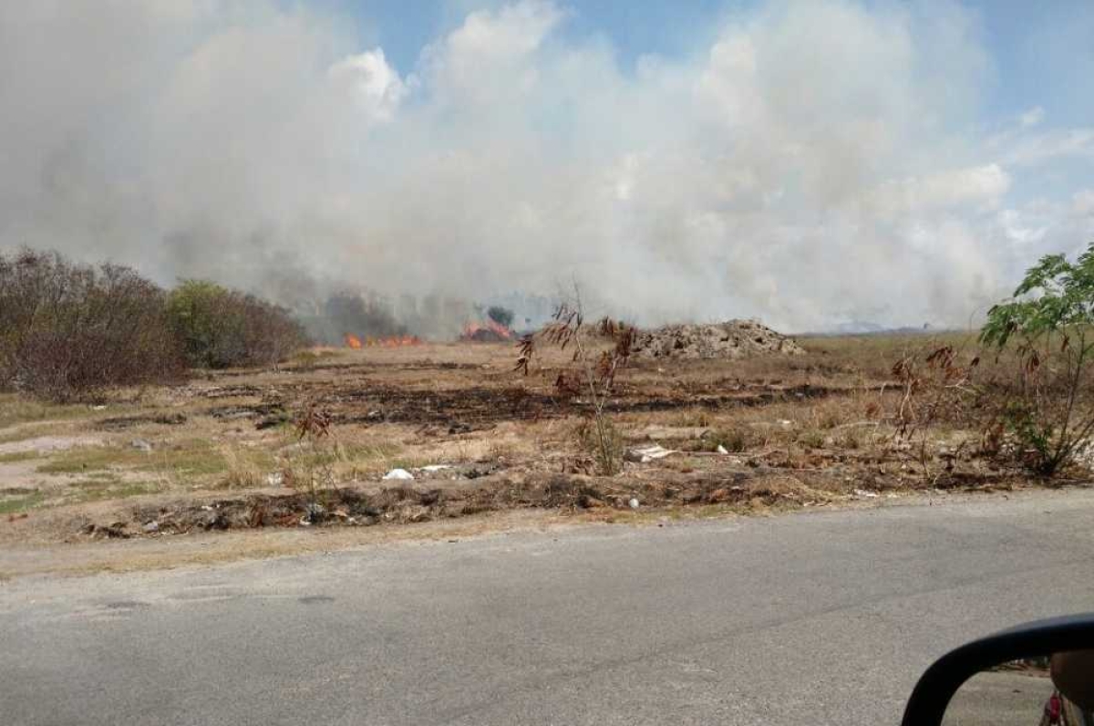 Área onde está ocorrendo o incêndio (Foto: Portal Infonet) Área onde está ocorrendo o incêndio (Foto: Portal Infonet)