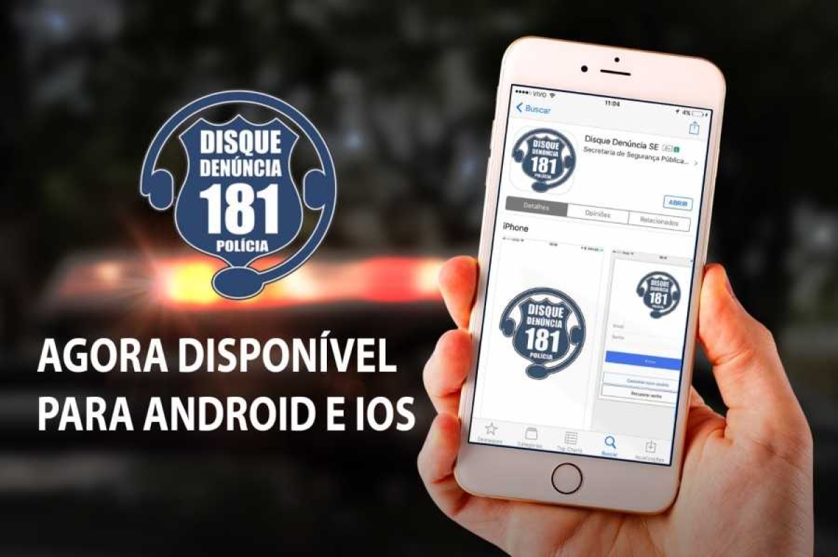Aplicativo Disque Denúncia Sergipe passa a funcionar via sistema IOS e conta com mais de 1200 denúncias cadastradas (Imagem: Divulgação/SSP/SE)