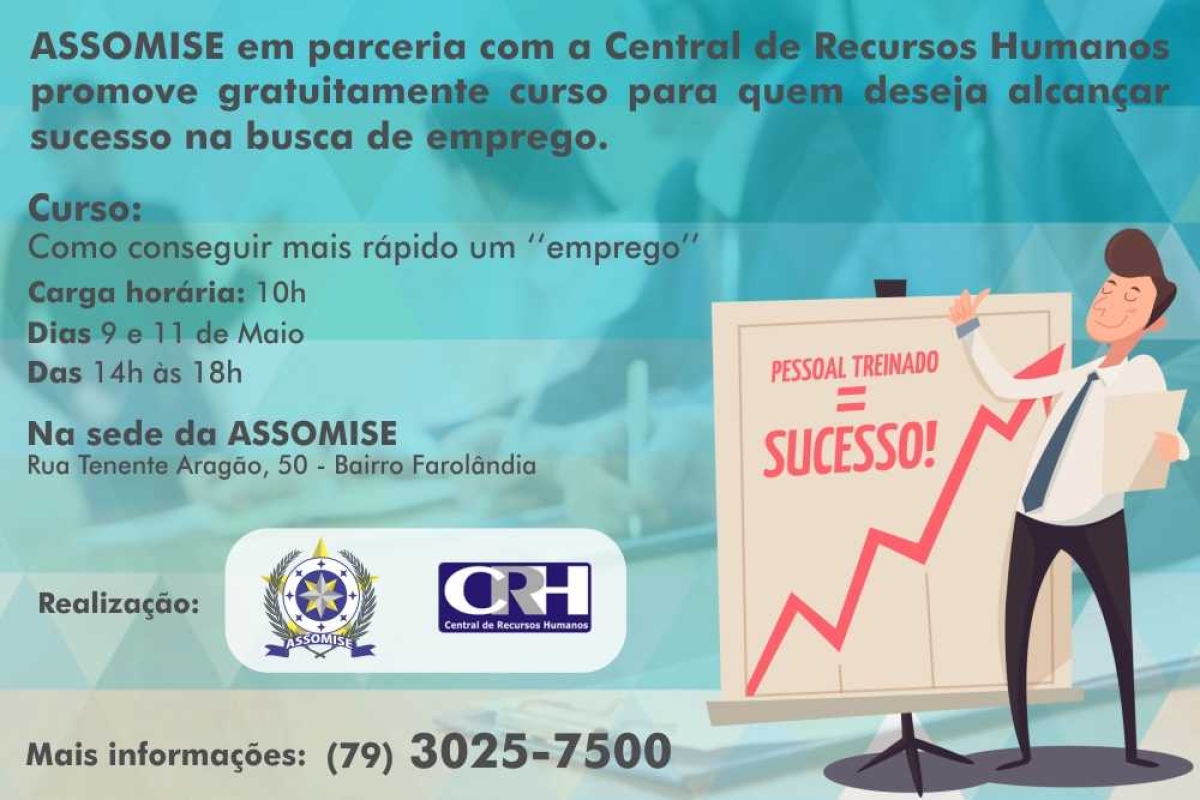 Assomise promove curso gratuito para quem está procurando emprego (Imagem: Divulgação)