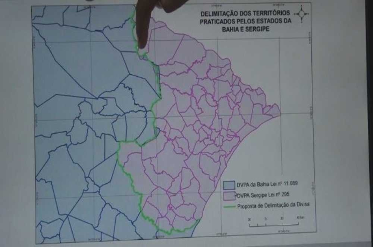 Mapa mostra proposta de divisão entre os dois estados (Foto: Portal Infonet)