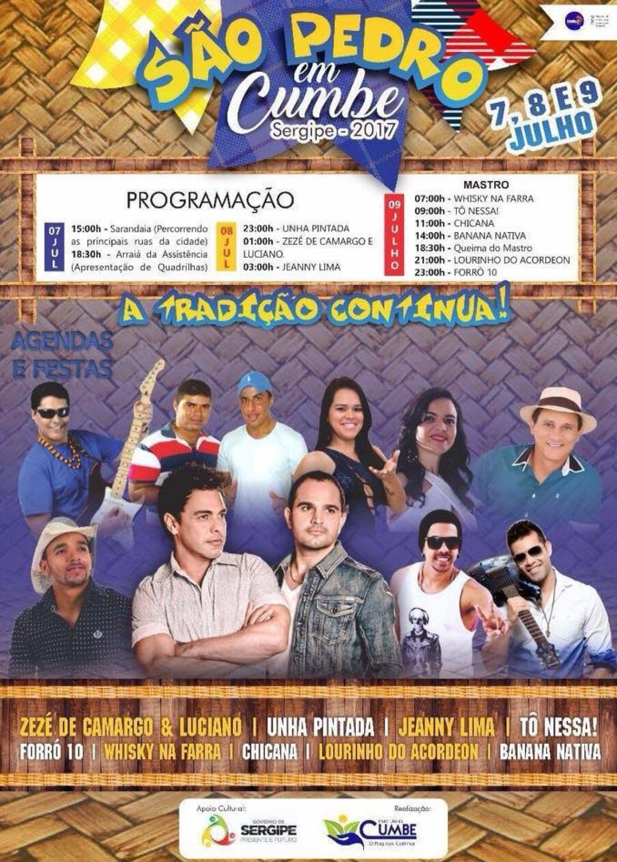 Zezé di Camargo e Luciano e Unha Pintada estão entre as atrações do São Pedro de Cumbe (Imagem: Divulgação)