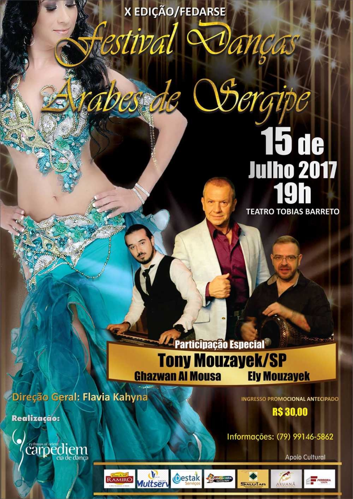 Festival de Danças Árabes de Sergipe comemora 10 anos com noite especial em Aracaju (Imagem: Divulgação)