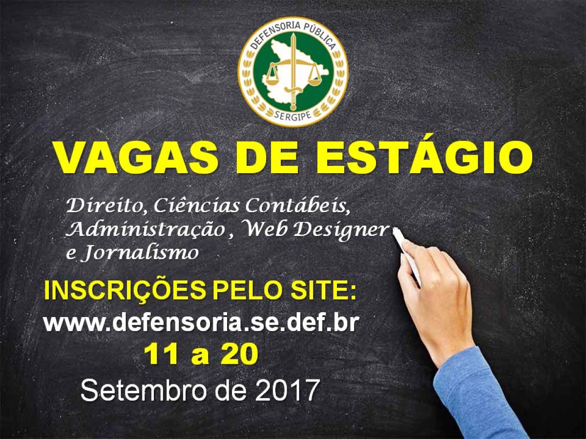 Inscrições para estágio na Defensoria Pública de Sergipe encerram dia 20 (Imagem: DPE/SE)