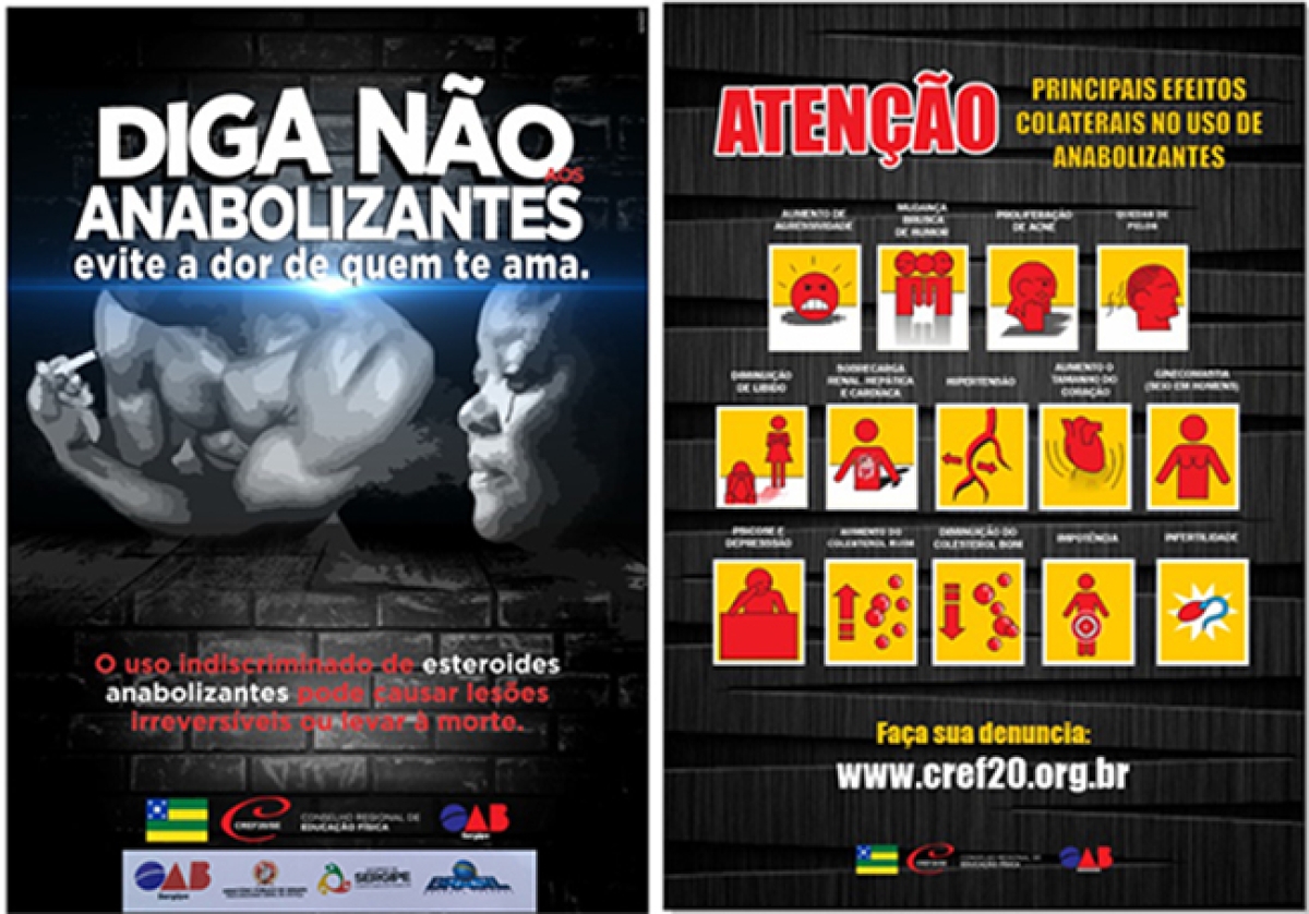 Conselho Regional de Educação Física Sergipe lançará campanha contra uso de anabolizantes (Imagem: Divulgação/CREF20)