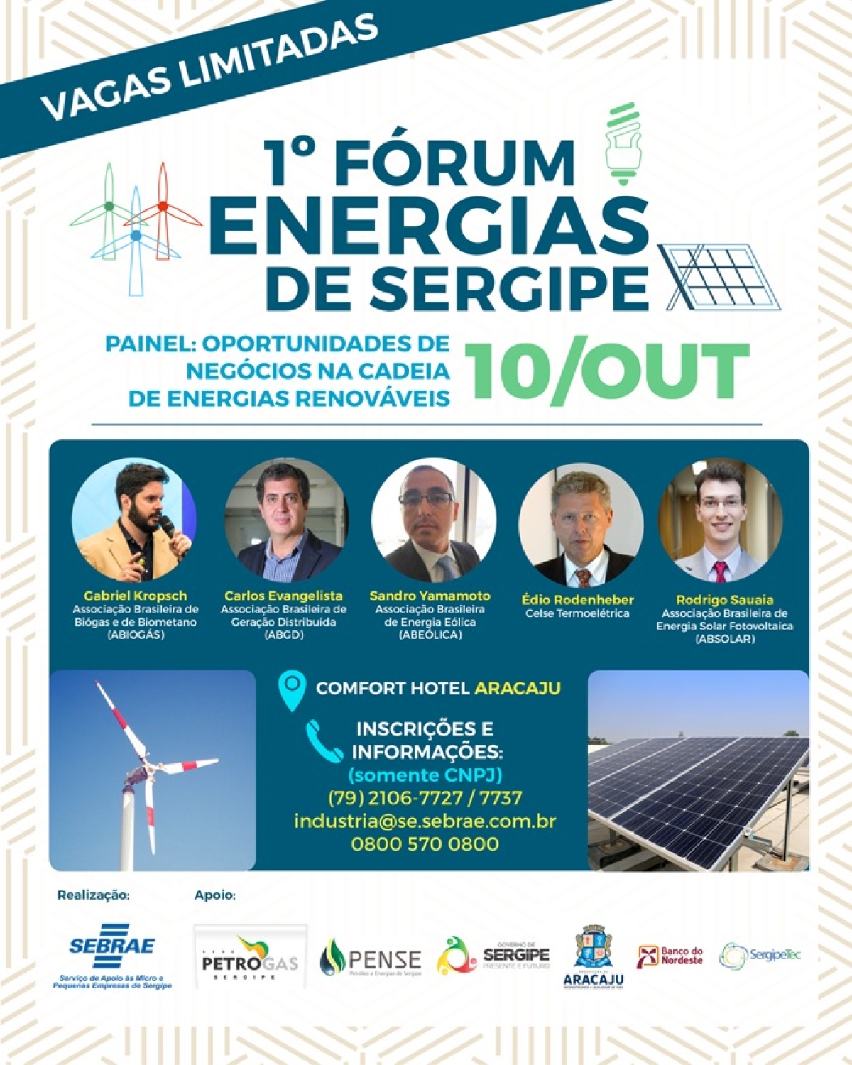 1º Fórum Energias de Sergipe acontece nesta terça, 10/10 (Imagem: Divulgação)