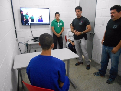 Cadeia Pública de Estância inicia videoaudiência (Foto: Ascom/Sejuc)