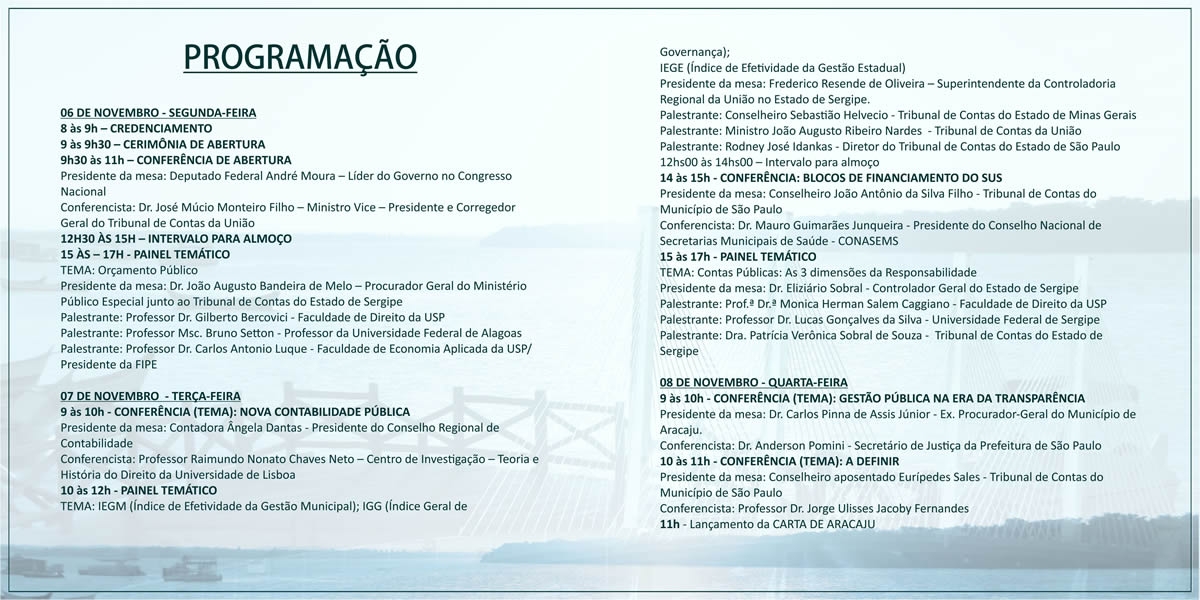 TCE/Sergipe promove o II Congresso Internacional de Contas Públicas (Imagem: Divulgação)