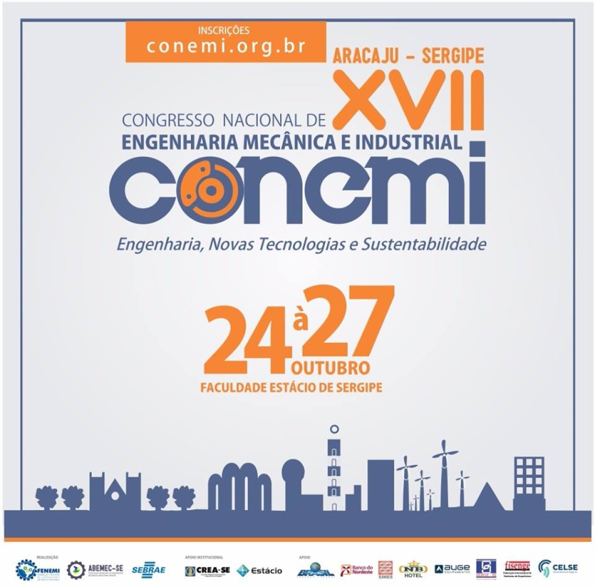 XVII Congresso Nacional de Engenharia Mecânica e Industrial (Imagem: Divulgação) 