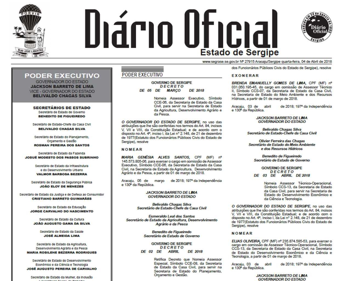 Editais dos concursos para PM, Bombeiros, Guarda Prisional e Gestor estão publicados no Diário Oficial desta quarta, 4/4; confira aqui (Imagem: Reprodução/ Diário Oficial)