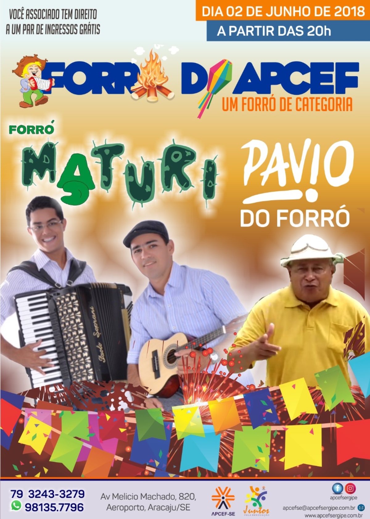 Pavio do Forró e Maturi vão subir no palco do FORR�? de Categoria da APCEF (Imagem: Divulgação)