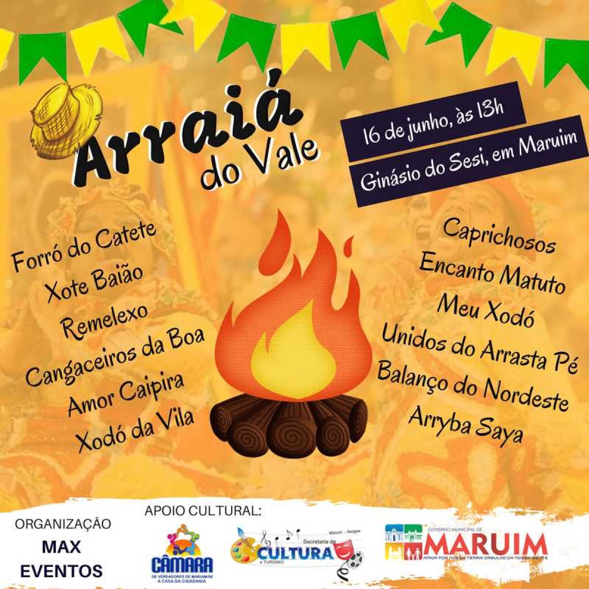 Concurso de quadrilhas juninas acontece em Maruim (Foto: Divulgação)