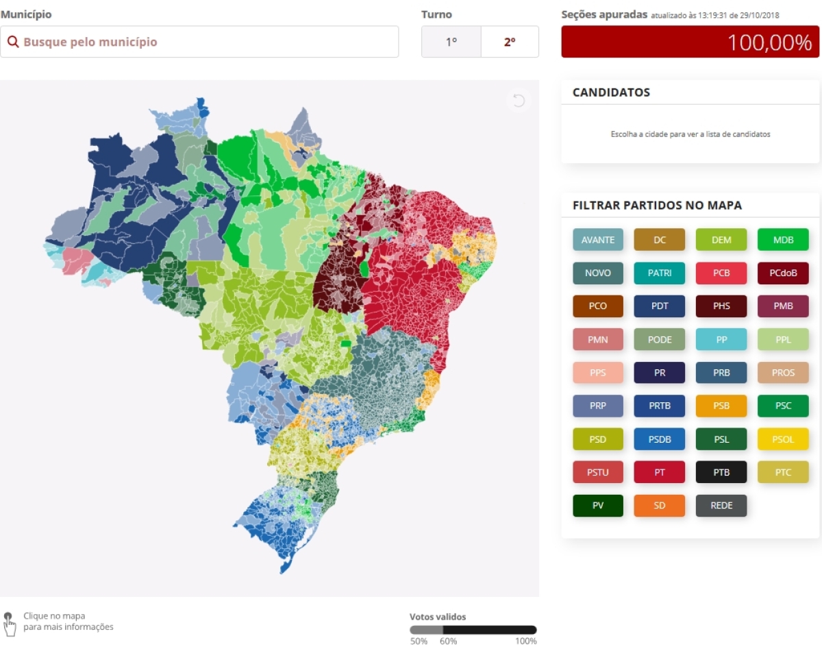 Mapa da apuração no Brasil - Edição:Rodrigo Cunha (Infografia) - Design:Alexandre Mauro - Desenvolvimento:Rogerio Banquieri - G1