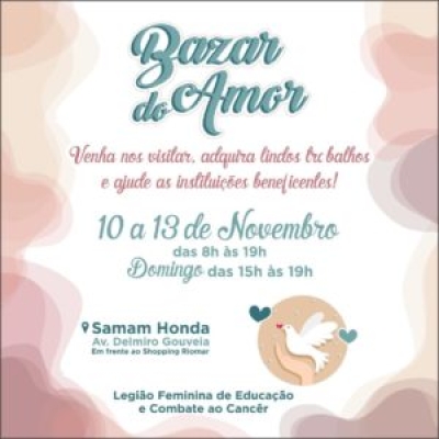 Toda a renda do Bazar do Amor é repassada para as entidades filantrópicas (Foto: Divulgação)