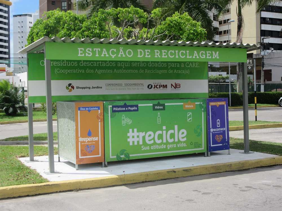 Estação de coleta de recicláveis do Shopping Jardins (Foto: Divulgação)