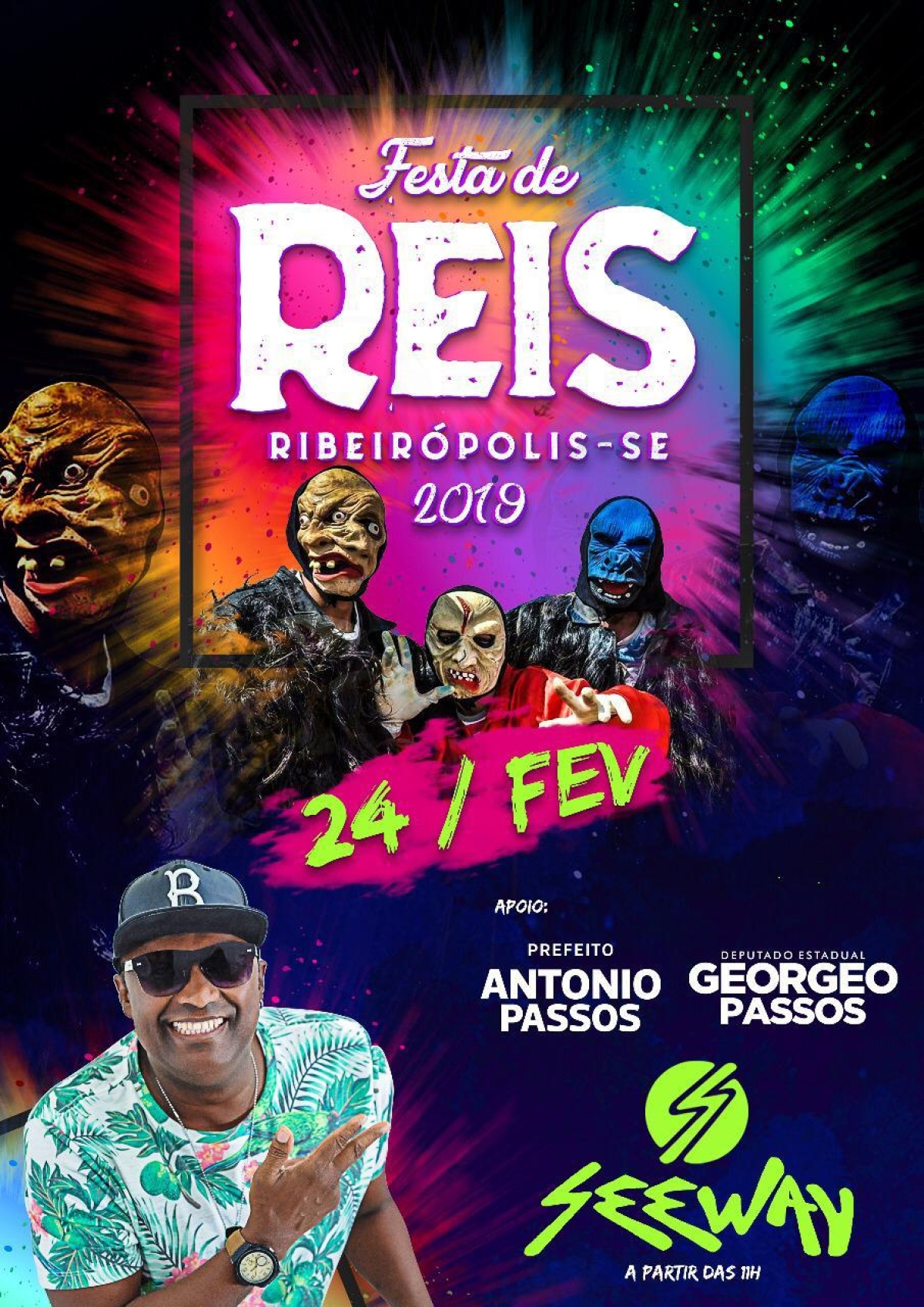 Festa de Reis de Ribeirópolis com cortejo dos Caretas e arrastão pelas ruas (Imagem: Divulgação)