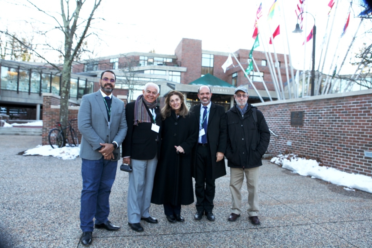 Representantes da Unit visitaram a Babson College em dezembro de 2017, quando o Tiradentes Institute foi inaugurado na UMass Boston (Foto: Assessoria Unit)