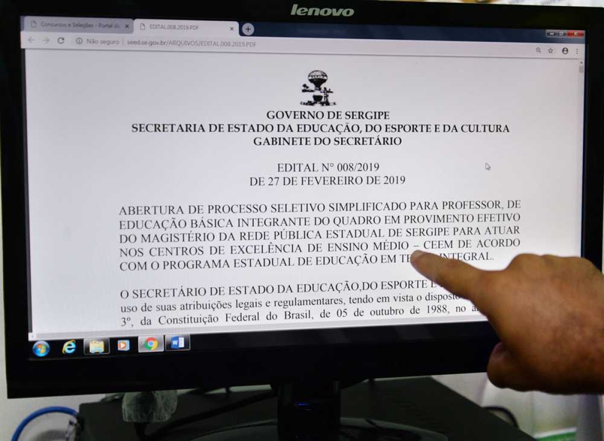 Governo de Sergipe divulga resultado do processo seletivo para professores das escolas de tempo integral (Foto: Maria Odília/ Seduc/SE)