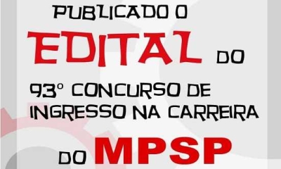 Abertas inscrições para 93º Concurso de Ingresso na Carreira do Ministério Público do Estado de São Paulo (Imagem: Facebook/ MPSP)