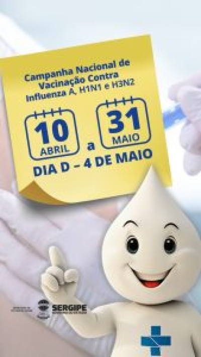 Campanha Nacional de Vacinação contra a gripe tem início nesta quarta-feira, 8/4 (Imagem: Divulgação)
