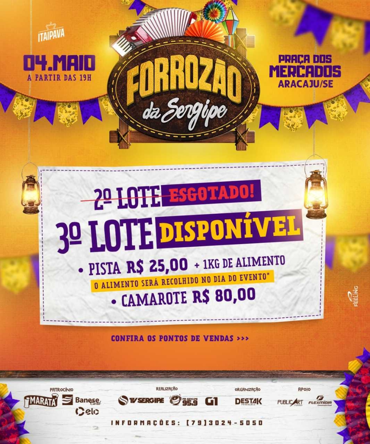 Forrozão da Sergipe: liberada a venda de ingressos do 3º lote (Imagem: Divulgação)