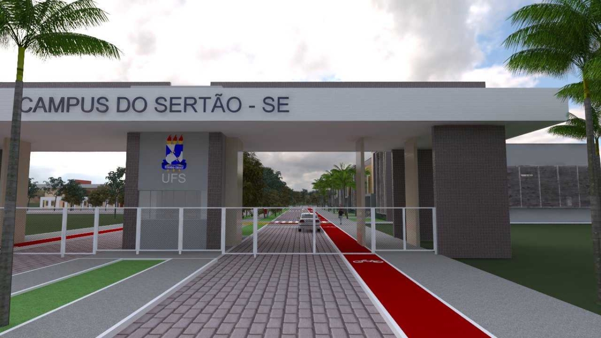 Projeto da fachada do campus do Sertão da UFS (Imagem: Dipro/ UFS)