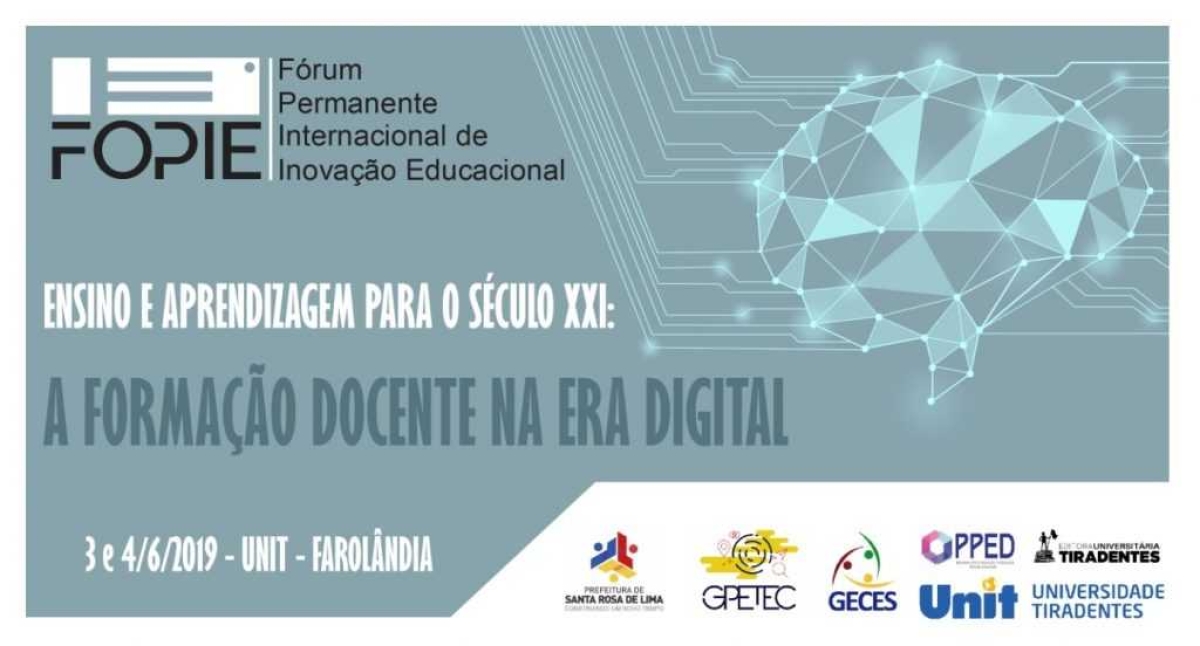 13º Fopie acontecerá nos dias 3 e 4, com educadores do Brasil e do mundo, em Aracaju (Imagem: Divulgação)