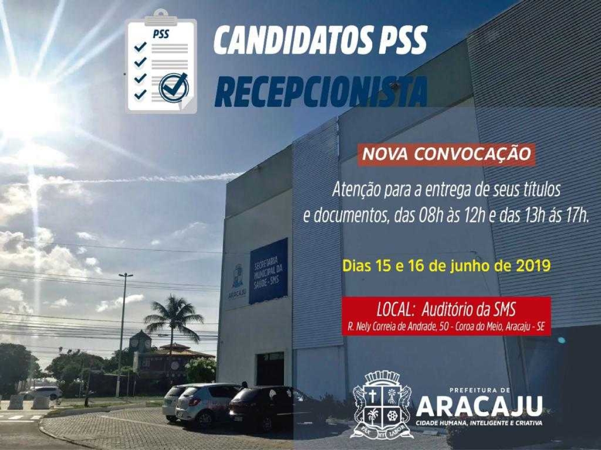 Prefeitura de Aracaju publica quinta convocação para a entrega de documentos do PSS de Recepcionista da Saúde (Imagem: Divulgação/ PMA)