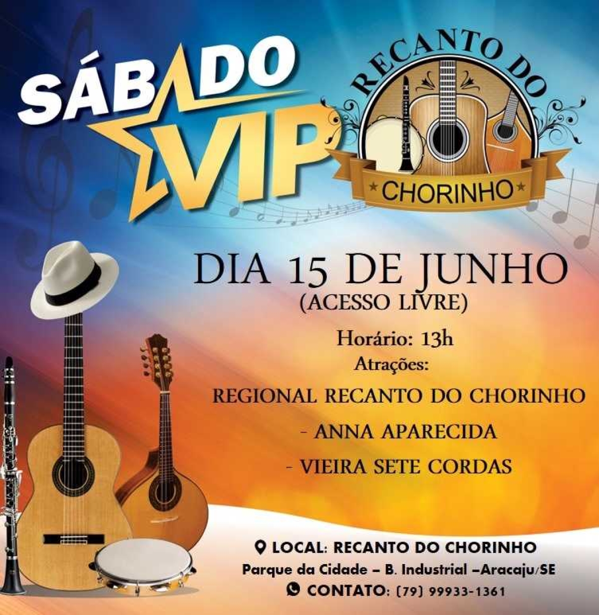 Recanto do Chorinho prepara mais uma edição do "Sábado Vip" (Imagem: Divulgação)
