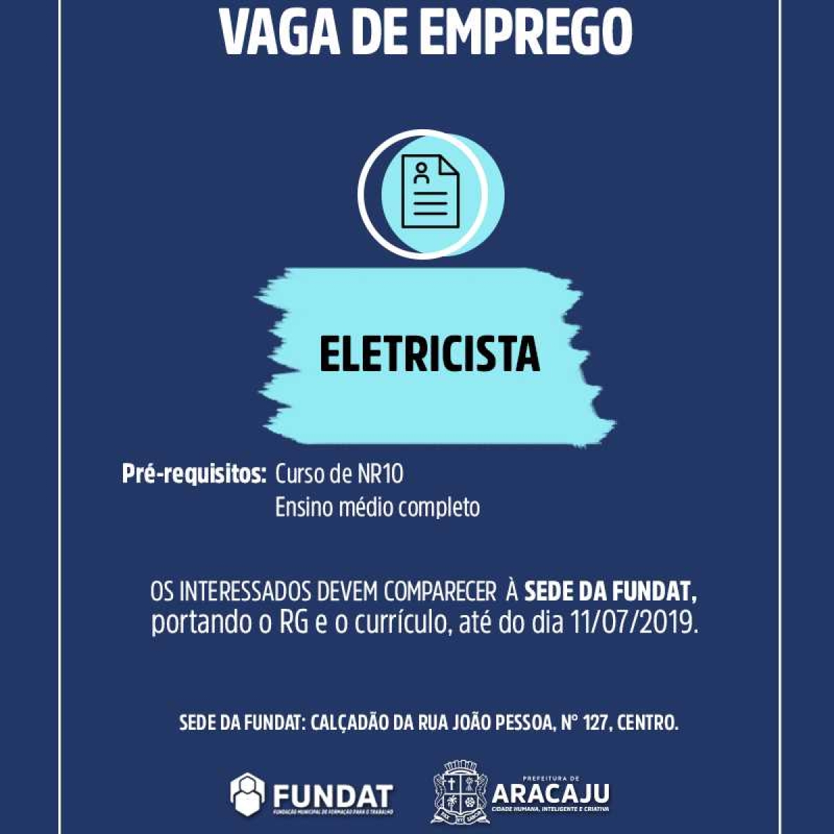 Eletricista (Imagem: Divulgação/ Fundat/Aracaju)