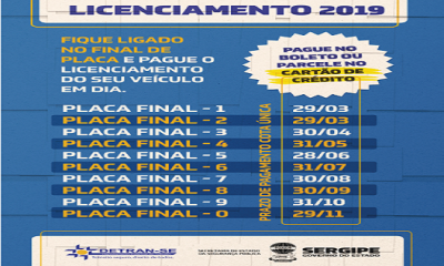 A quitação pode ser realizada em cota única sem desconto ou parcelado (Imagem: Detran/SE)