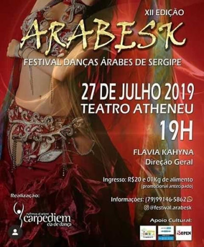 XII Edição do Arabesk Festival Danças Árabes Sergipe em Aracaju (Imagem: Divulgação)