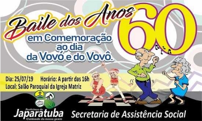 Japaratuba promove o baile dos anos 60 em comemoração aos avós (Imagem: Divulgação/ Prefeitura de Japaratuba)