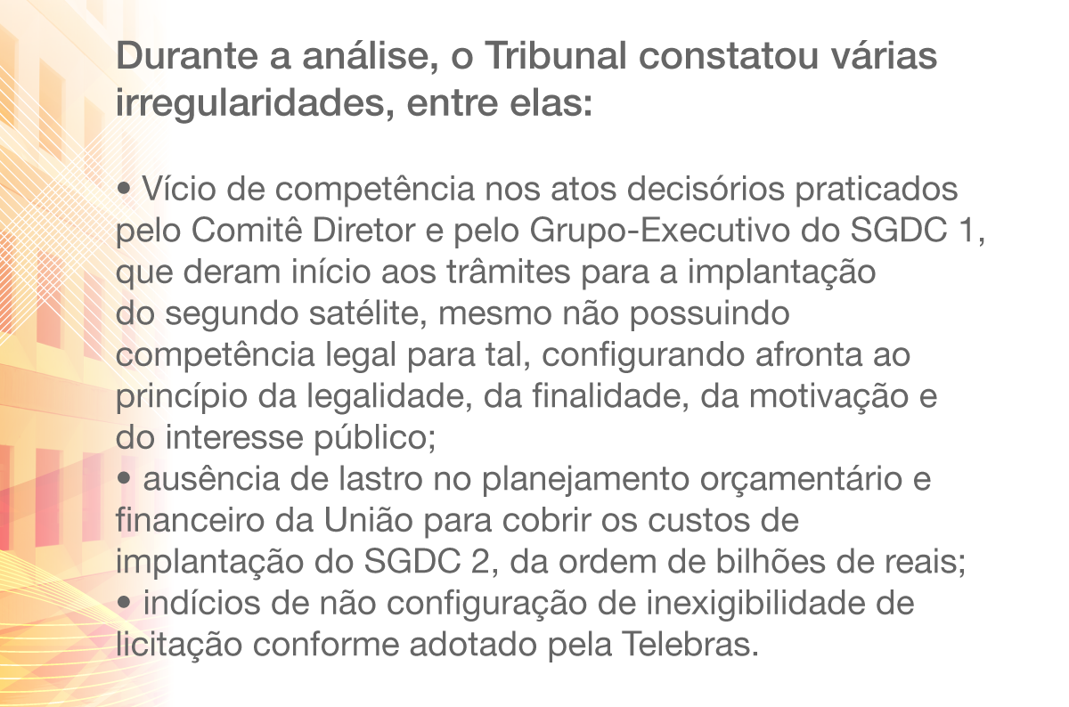 TCU detecta irregularidades em contratação para implantação de satélite (Imagem: TCU)