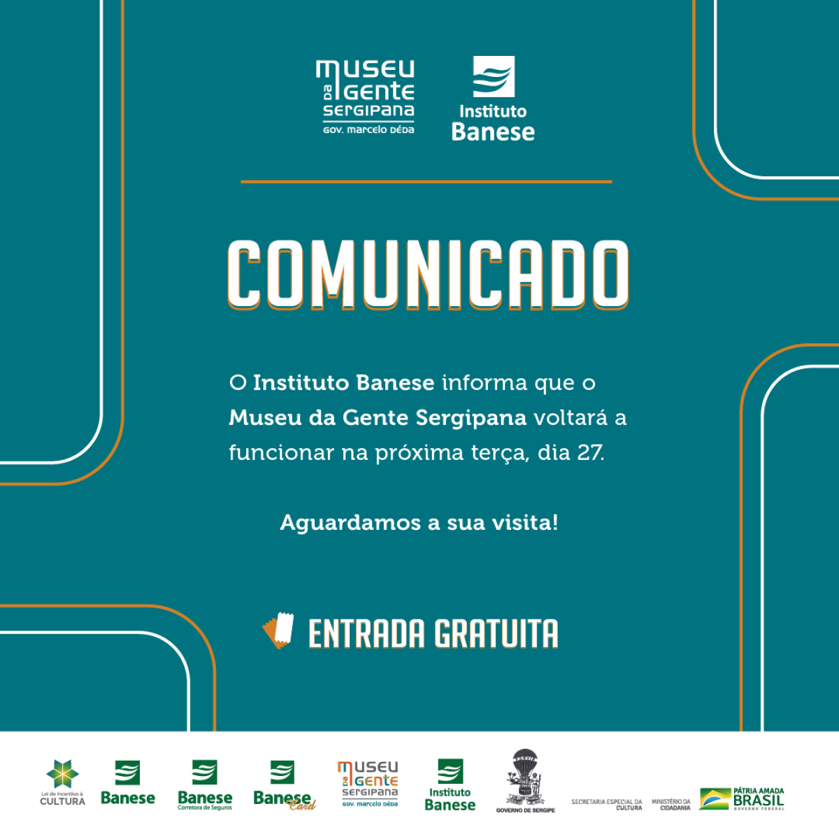 Museu da Gente Sergipana voltará a funcionar próxima terça, dia 27/8 (Imagem: Assessoria Instituto Banese/ Museu da Gente Sergipana)
