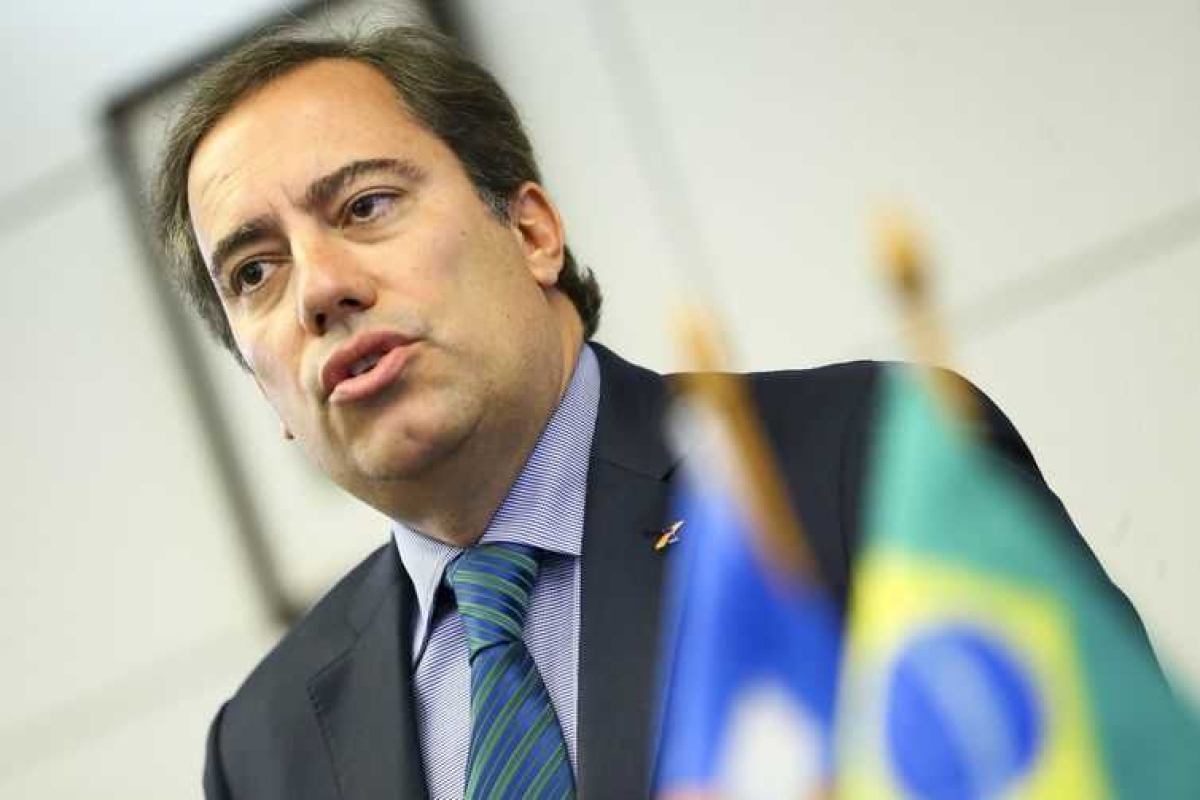 O presidente da Caixa Econômica Federal, Pedro Guimarães, durante entrevista coletiva para apresentar detalhes da campanha de renegociação de dívidas "Você no Azul" (Foto: Marcelo Camargo/ Arquivo Agência Brasil)