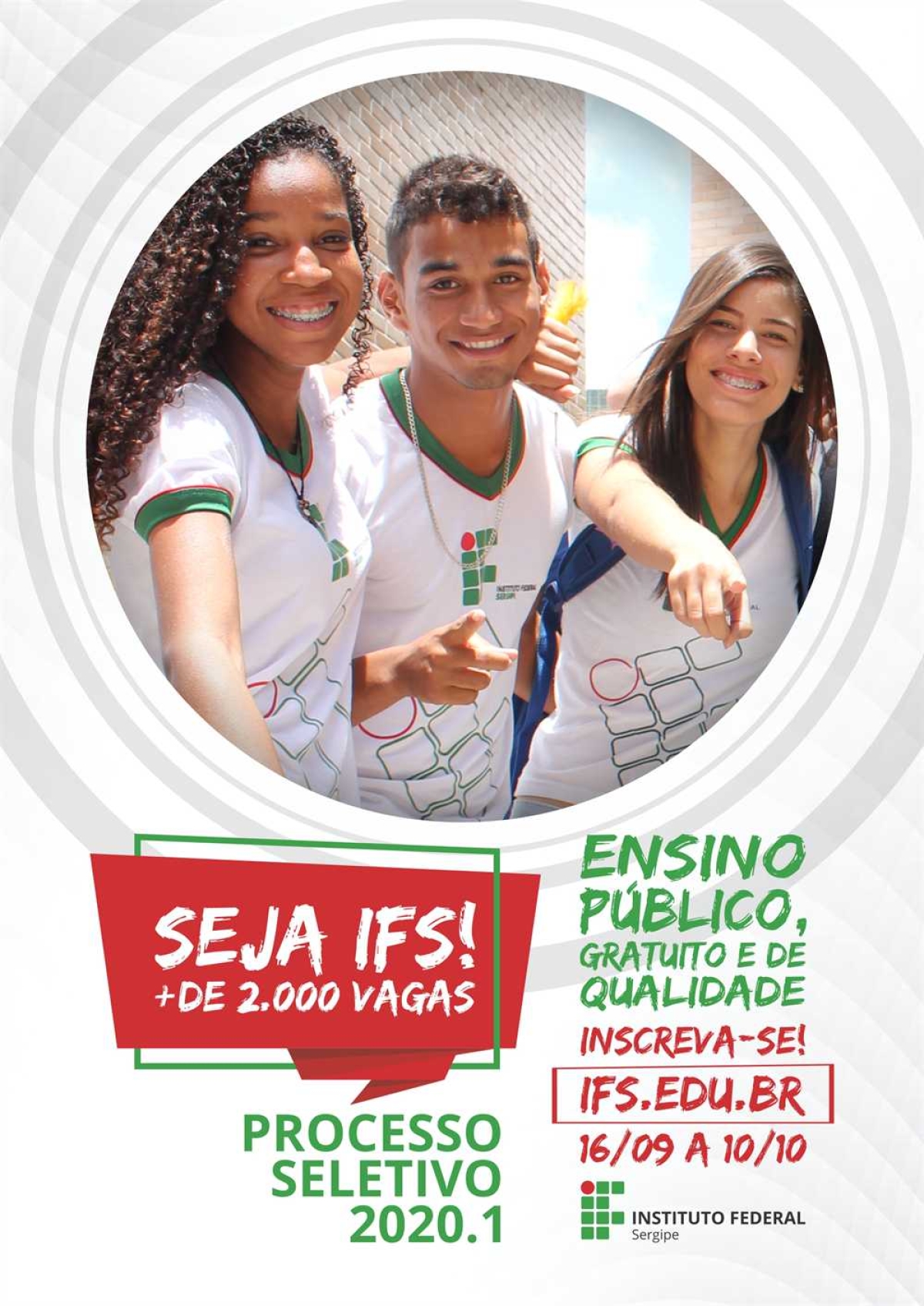 IFS abre inscrições para processo seletivo de novos estudantes (Imagem: Divulgação)