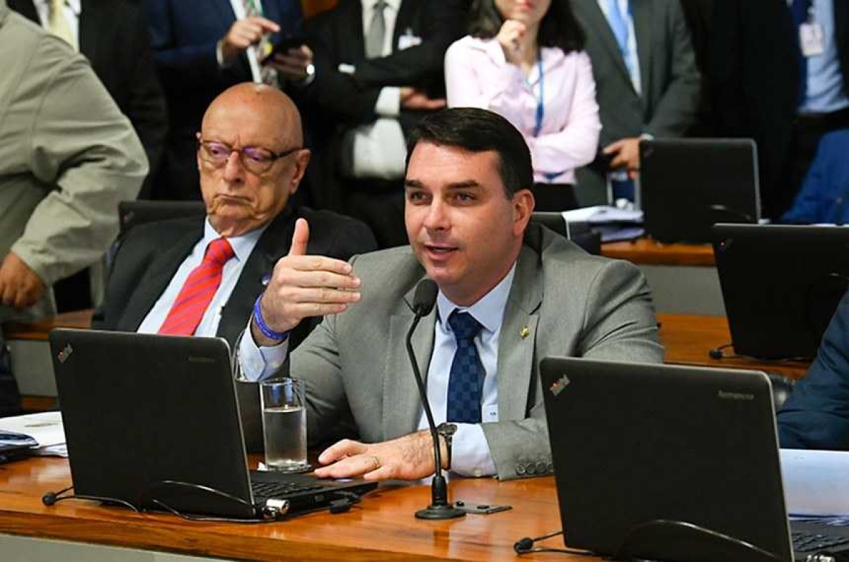 Relator, Flávio Bolsonaro defendeu definição de limite para garantias da União (Foto: Geraldo Magela/ Agência Senado)