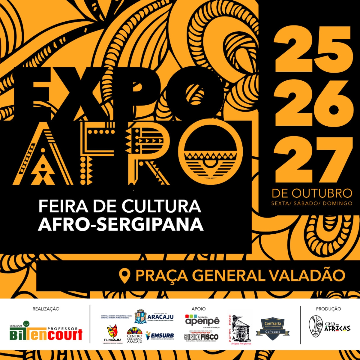 Feira de Cultura Afro Sergipana acontece de 25 a 27 deste mês em Aracaju (Imagem: Divulgação)