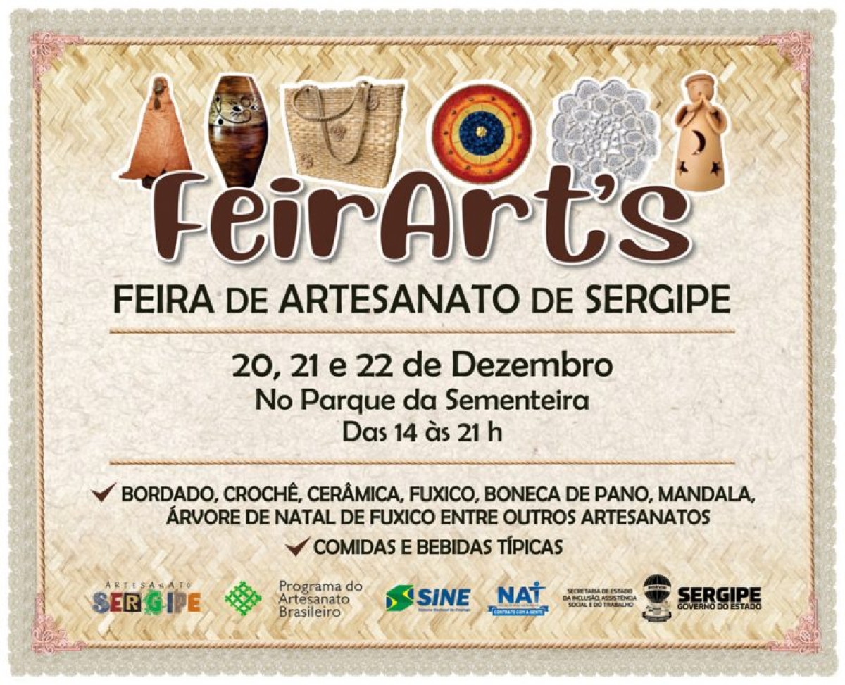 SEIT realiza Feira de Artesanato no Parque da Sementeira entre 20 e 22 de dezembro (Imagem: Divulgação)