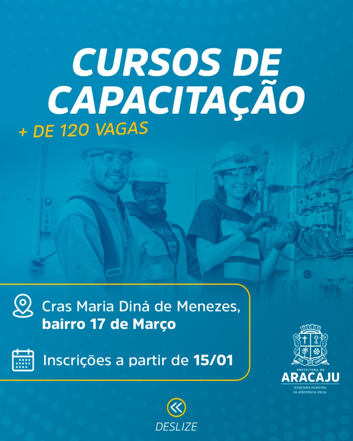 Cursos de capacitação (Imagens: Assistência Social/ Prefeitura de Aracaju)
