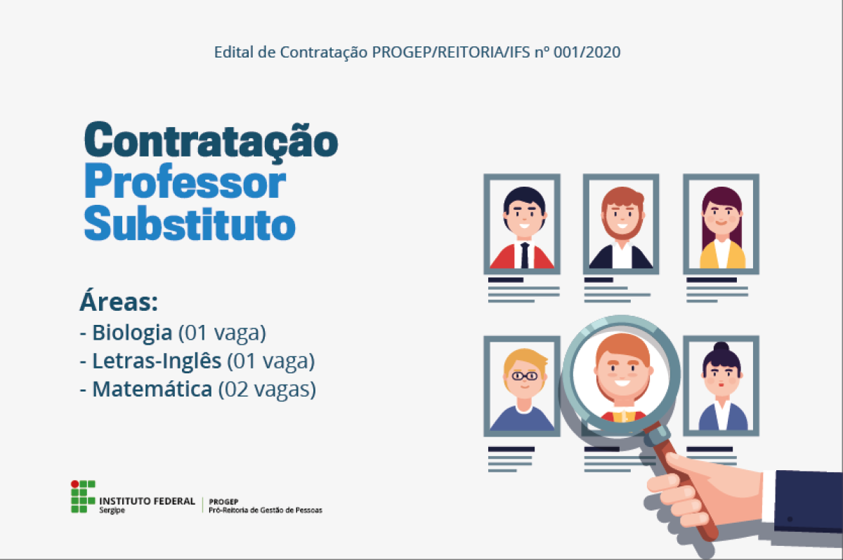 IFS contrata professor substituto nas áreas de Biologia, Letras Inglês e Matemática (Imagem: Divulgação/ IFS)