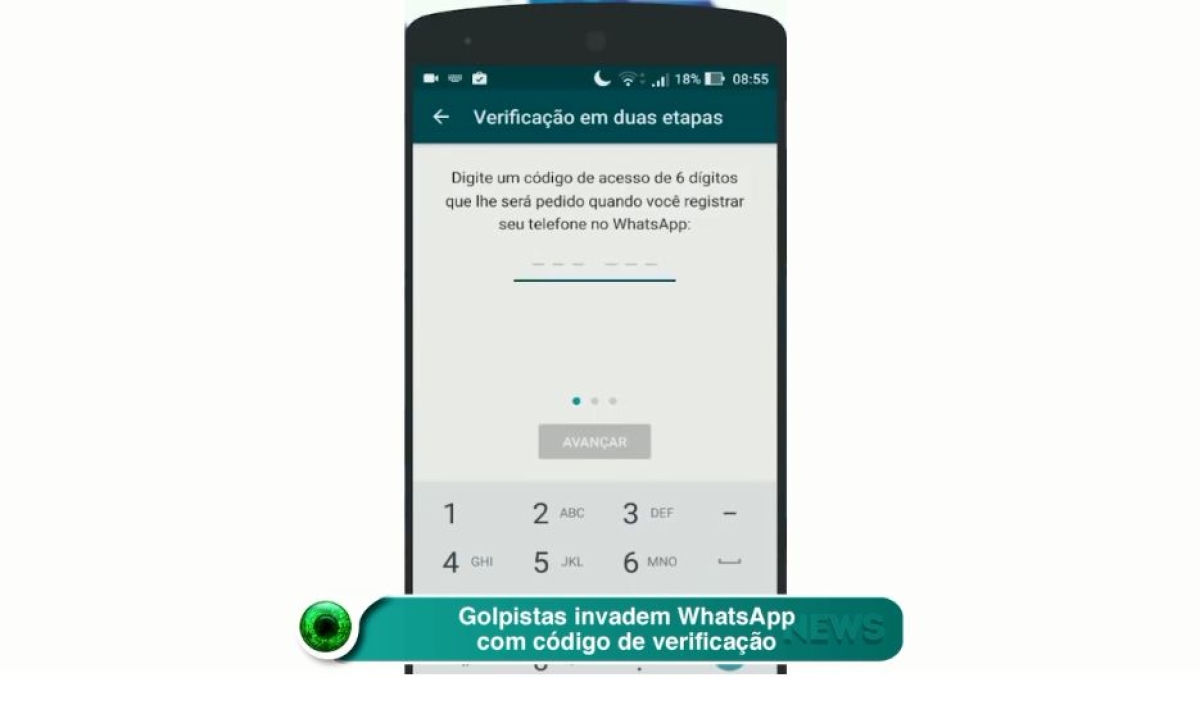Golpistas invadem WhatsApp com código de verificação (Imagem: Reprodução de vídeo/ Olhar Digital)