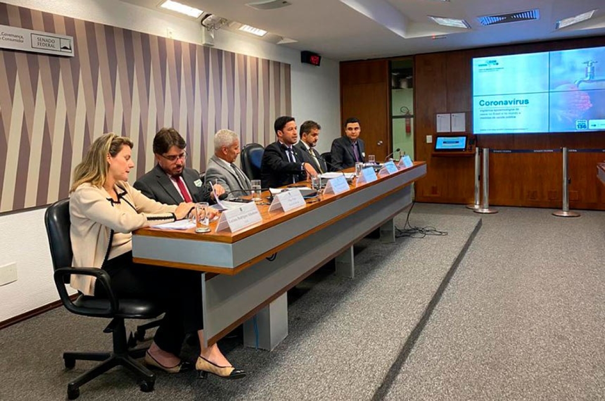 Audiência foi realizada nesta quarta, mesmo dia em que a OMS classificou a doença como pandemia (Foto: Jhonatan Vieira/ Gab. Sen. Rodrigo Cunha)