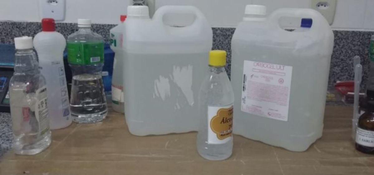 IAPF faz alerta sobre riscos do uso de álcool em gel falsificado (Foto: SSP/SE)