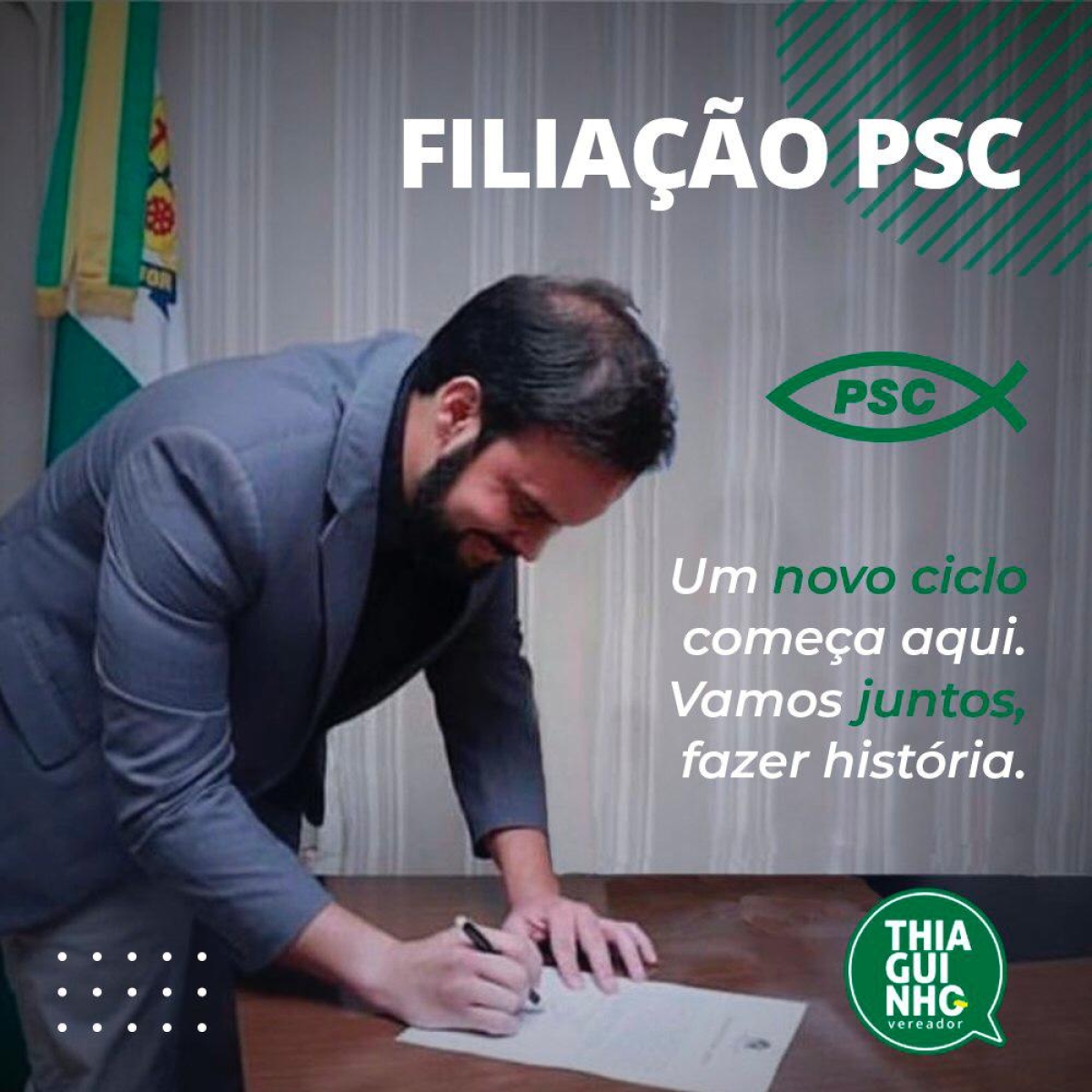 Thiaguinho Batalha se filia ao PSC (Imagem: Assessoria Thiaguinho Batalha )